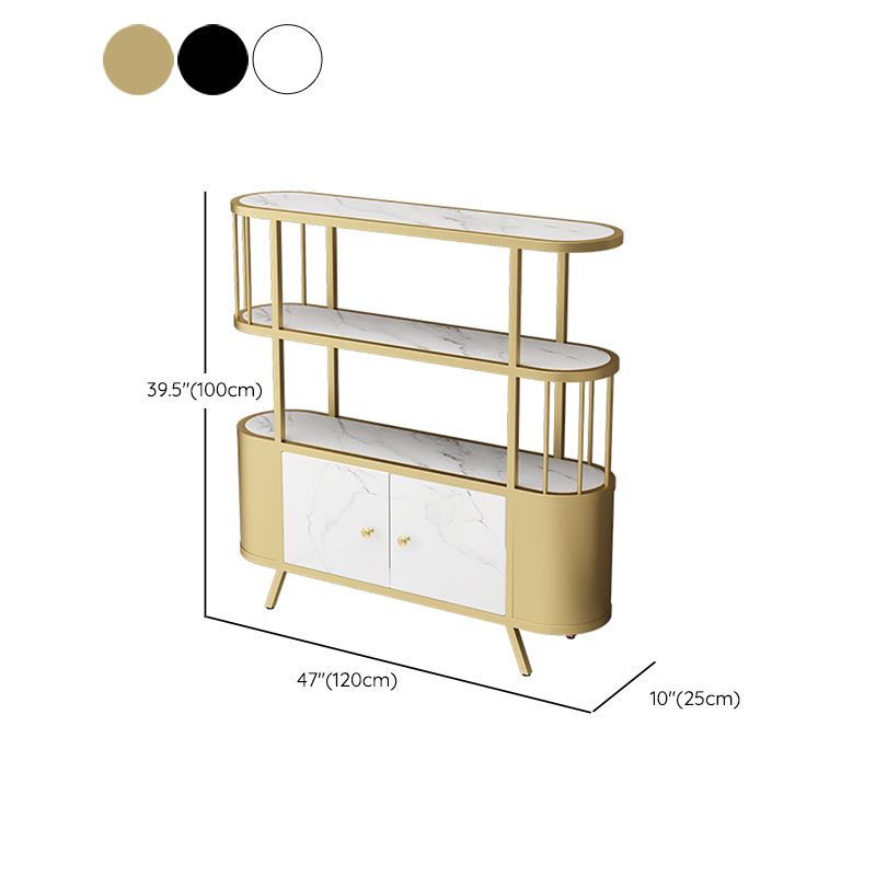 Modern Style Bookshelf Open Back Metal Bookcase for Study Room