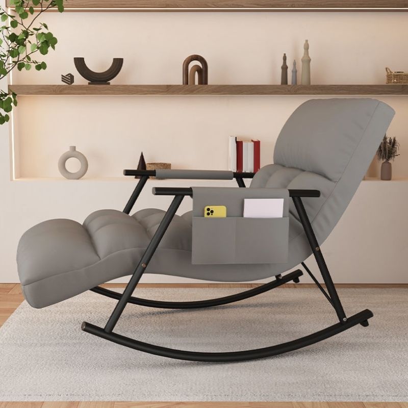 Modern Style Cushions Rocker Chair Spindle Rocker Chair with Metal Frame