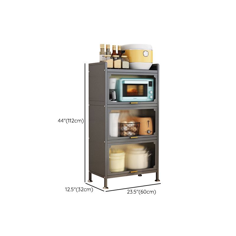 Black Steel Buffet Server Contemporary Dining Server for Dining Room