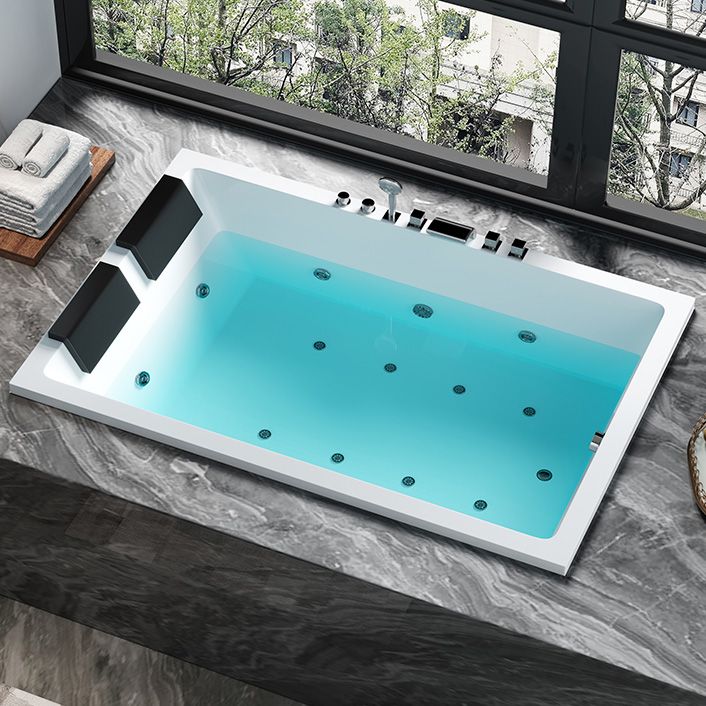 Rectangular White Bath Acrylic Modern Soaking Drop-in Bathtub