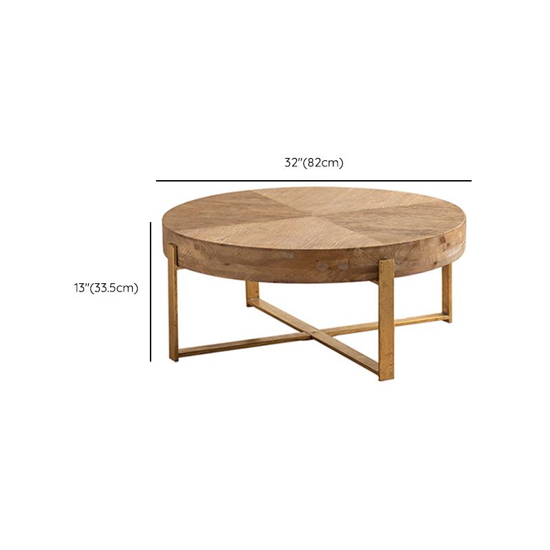 Distressed Wood & Iron Coffee Table French Country Style 1 Single Cocktail Table