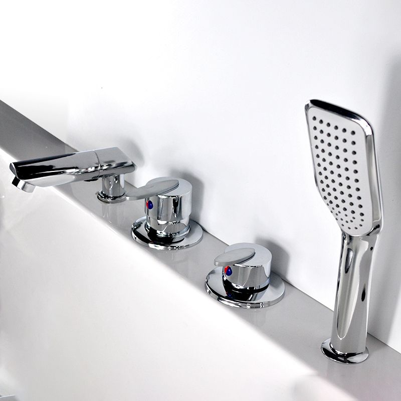 Deck Mounted Copper Roman Tub Faucet Low Arc Roman Tub Filler Trim