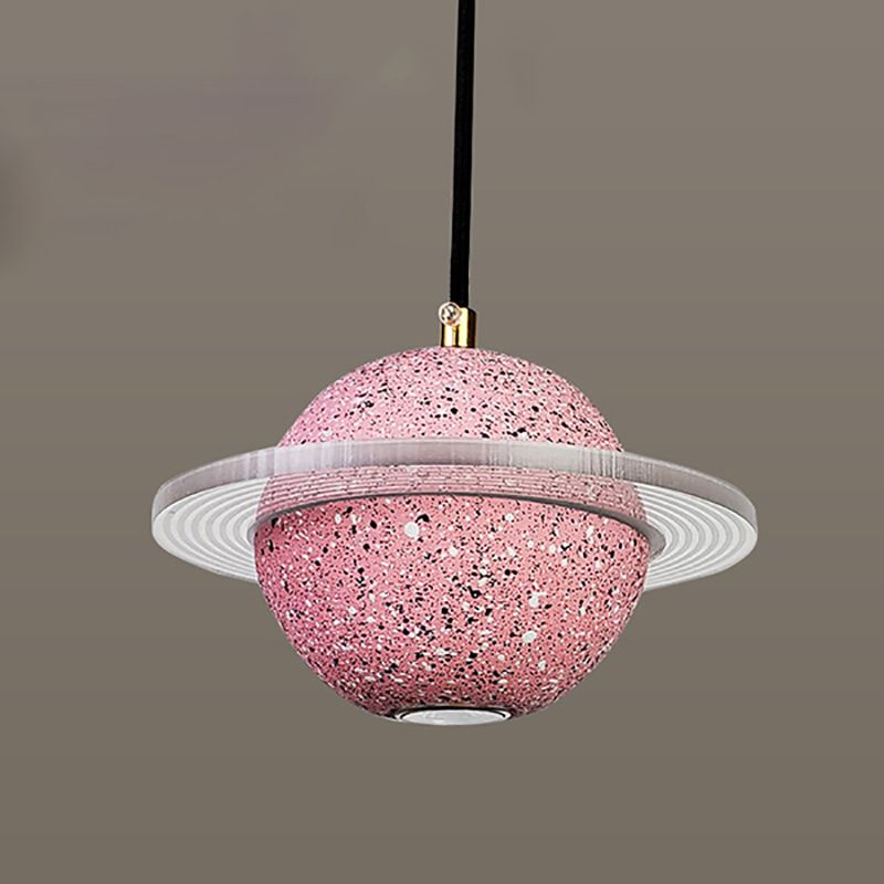 Lámpara colgante de cemento de forma de planeta LED Nordic moderno de cemento interior de cemento colgante