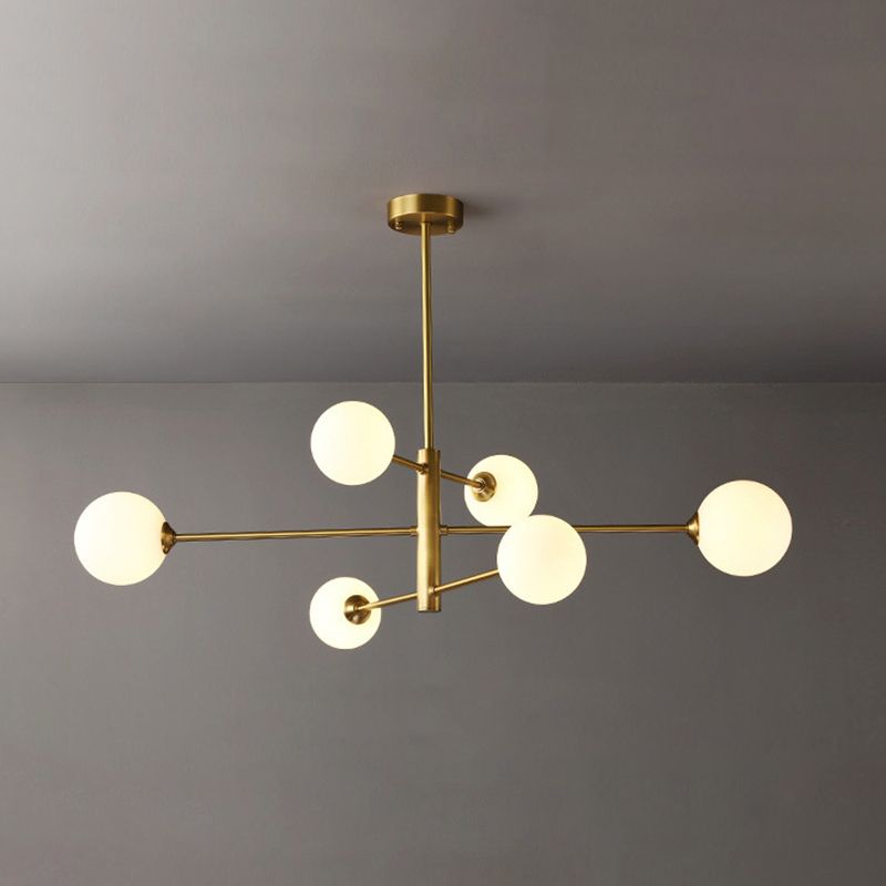 Lumo lampadario a forma di globo in vetro Flaccura illuminata moderna a soffitto a sospensione bianca