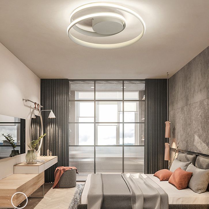 Aluminiumlegierung Nordische Kreise Deckenleuchte Minimalistische Leitung Design Wohnzimmer Flush-Berg-Beleuchtung