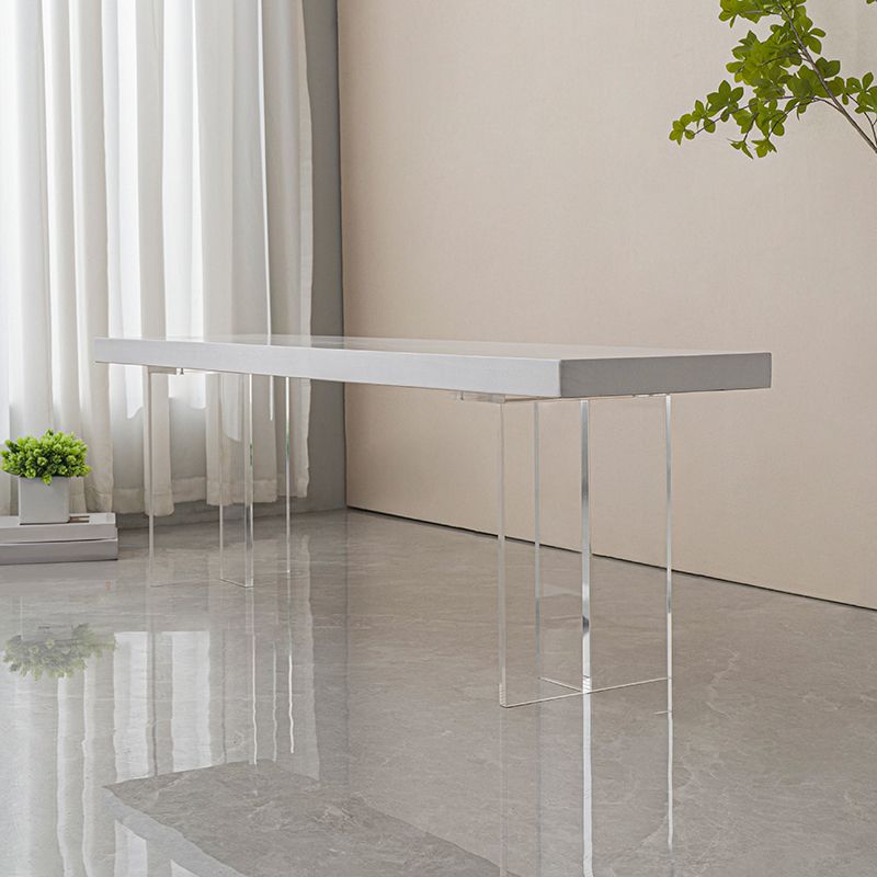 Contemporary Solid Wood Bench Brown Seating Bench with Acrylic Base