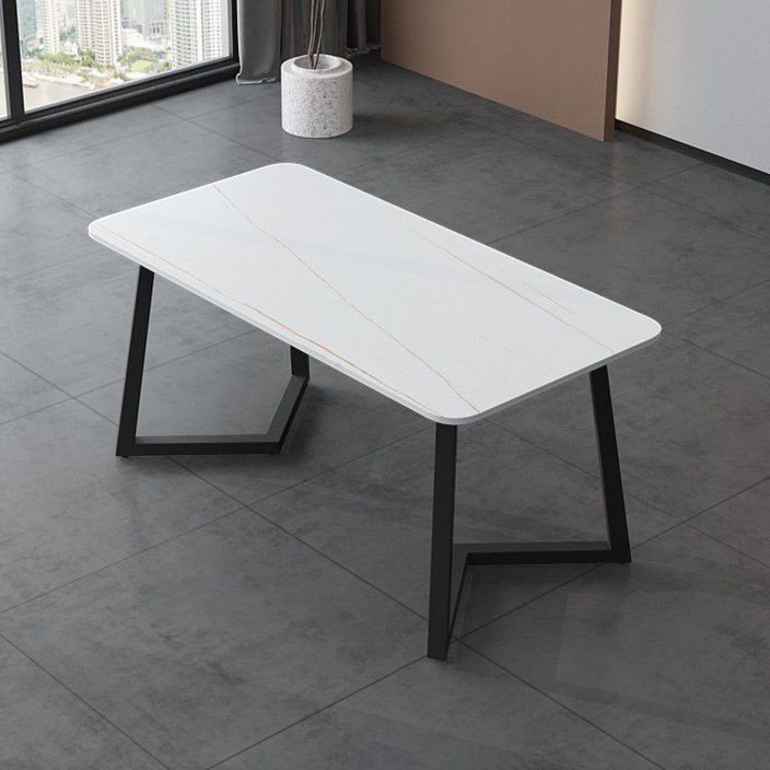 Mesa de comedor de piedra sinterizada Mesa de comedor moderna con pedestal doble