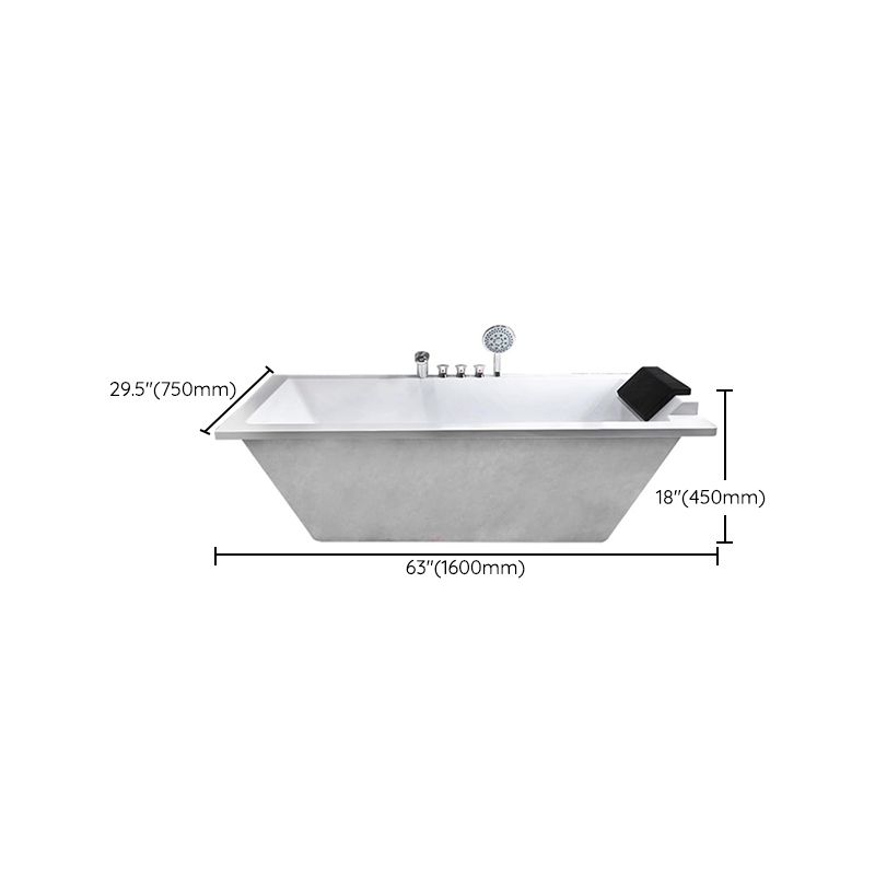 Drop-in White Bath Modern Soaking Acrylic Rectangular Bathtub
