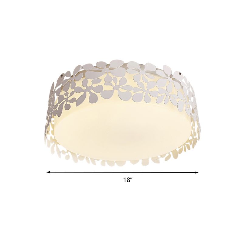 Cercle Kid Bedroom Flushmount Ceiling Light Acrylique Nordic Flushmount Light in White
