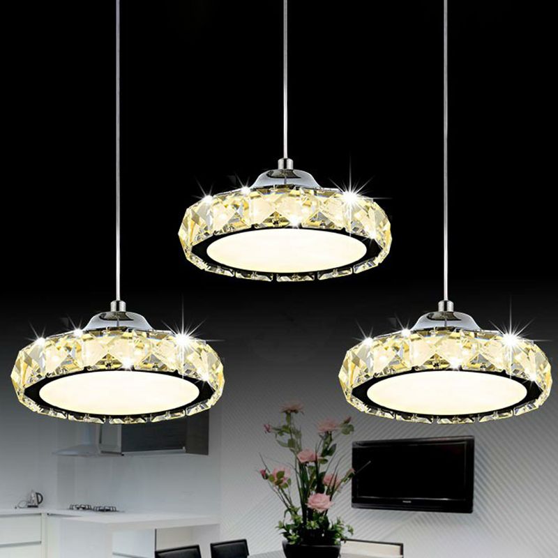 Sala da pranzo circolare Lumo a led Luce trasparente Crystal Crystal Multiple Multiple Multiple Lamp