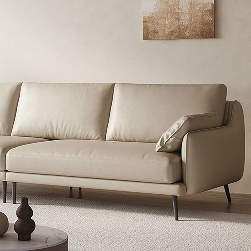 Genuine Leather Pillow Back Sofa 31.49" H Pillow Top Arm Sofa