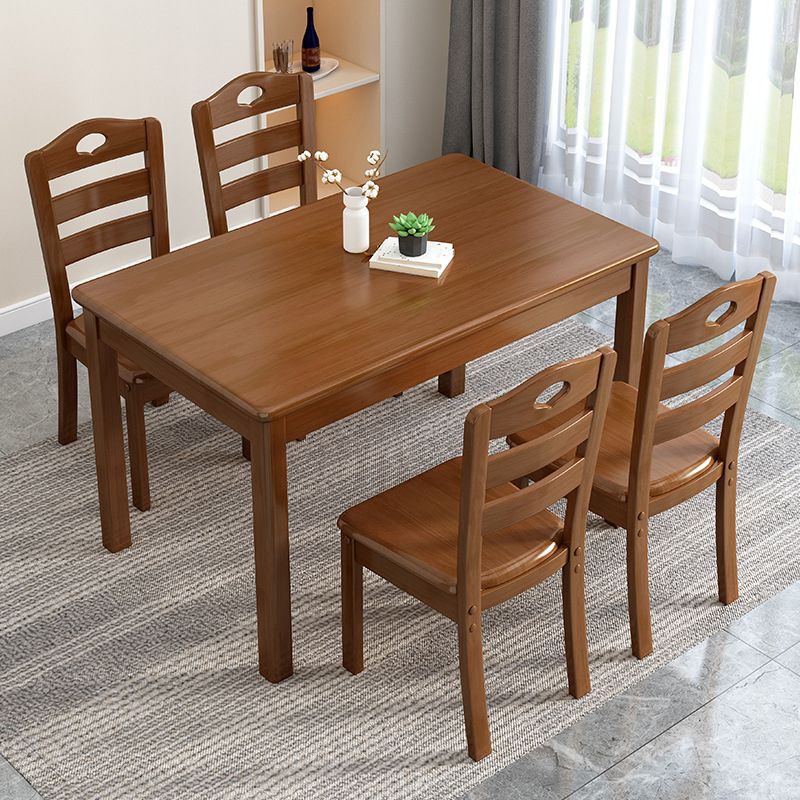 Rectangle Wood Table Contemporary Style Dining Table with 4 Legs