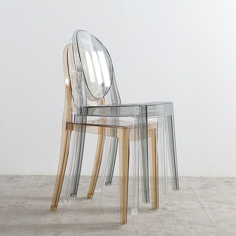 Diseño escandinavo apilable de plástico que cena la silla lateral abierta de la parte posterior de la silla sin brazos