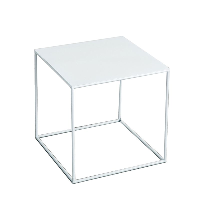 Mid-Century Modern Cocktail Table Metal Square Single Coffee Table