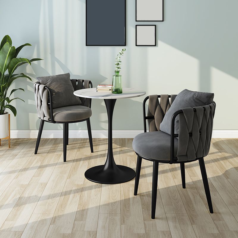 Cushion Back Lounge Chair Basic Four Leg Vanity Chair for Living Room