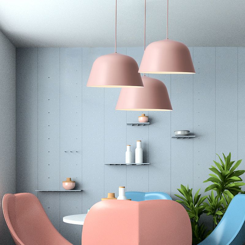 Metal Bowl Shape Hanging Pendant Light Nordic Suspension Pendant Light