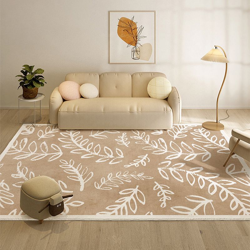 Fancy Plant Patroon Tapijt Pink Pink Modern Area Trug Polyester Anti-Slip Area Rug voor thuisdecoratie