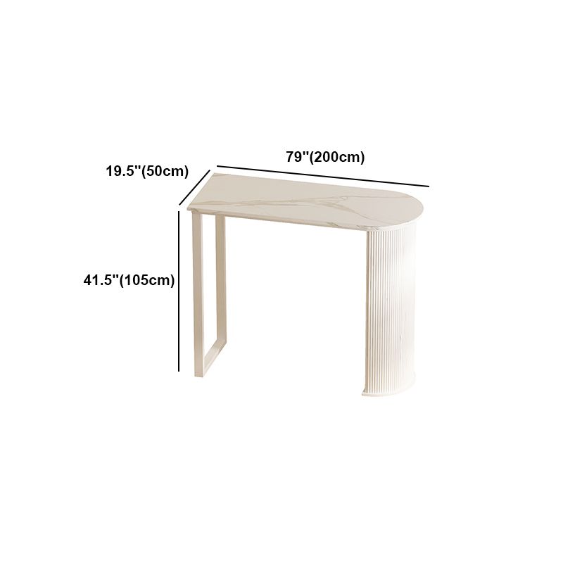 White Modern Style Specialty Bar Table in Faux Marble and Metal Milk Tea Shop Bar Table