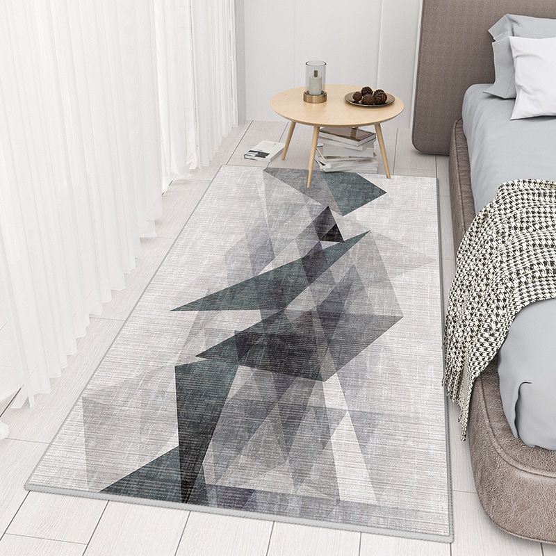 Dark Green Modern Carpet Polyester Graphic Carpet Stain Resistant for Home Decor