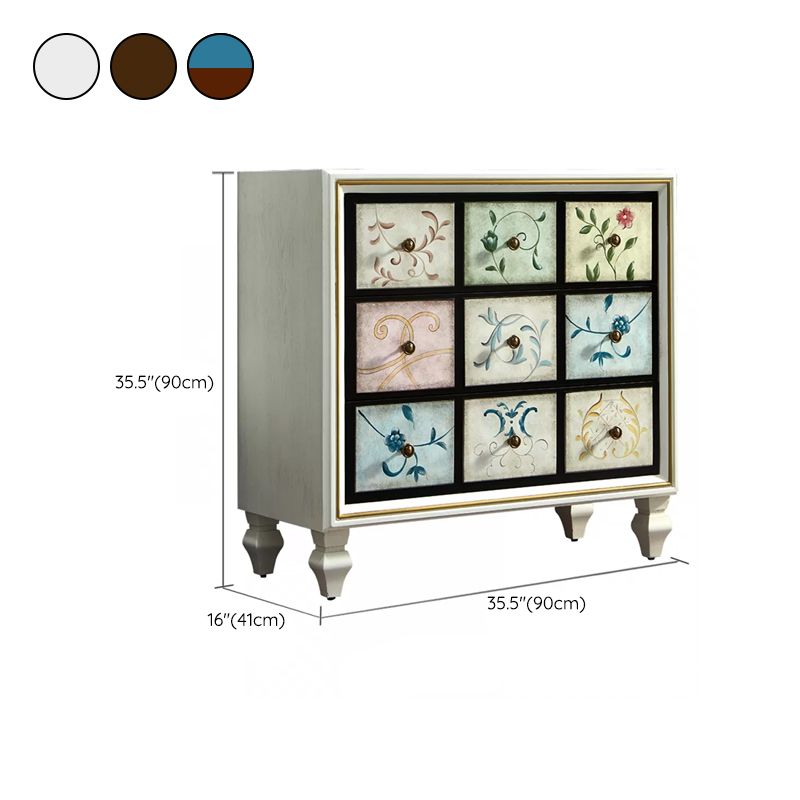 American Traditional Storage Chest Dresser Wooden Storage Chest with Drawers