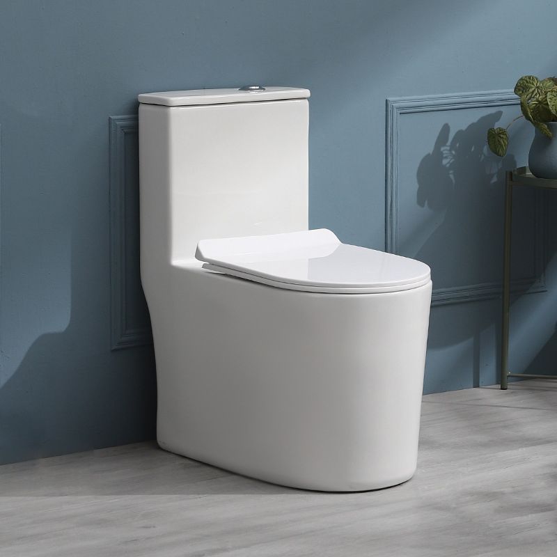 White Toilet Glazed Surface Modern All-In-One Toilet Bowl for Bathroom