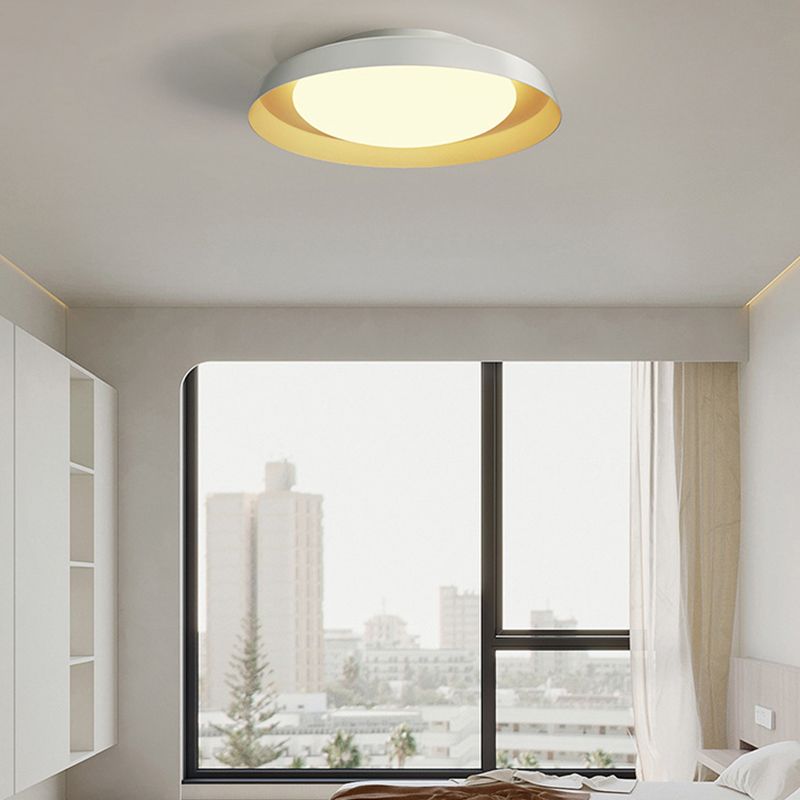 Modern 1 - Light Ceiling Flush Mount Iron & Acrylic LED Flush in Black / White