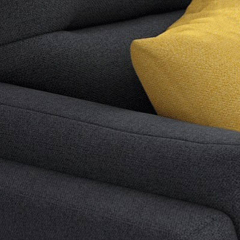 Modern Slipcovered Sofa & Chaise Fabric Flared Arm Sectional