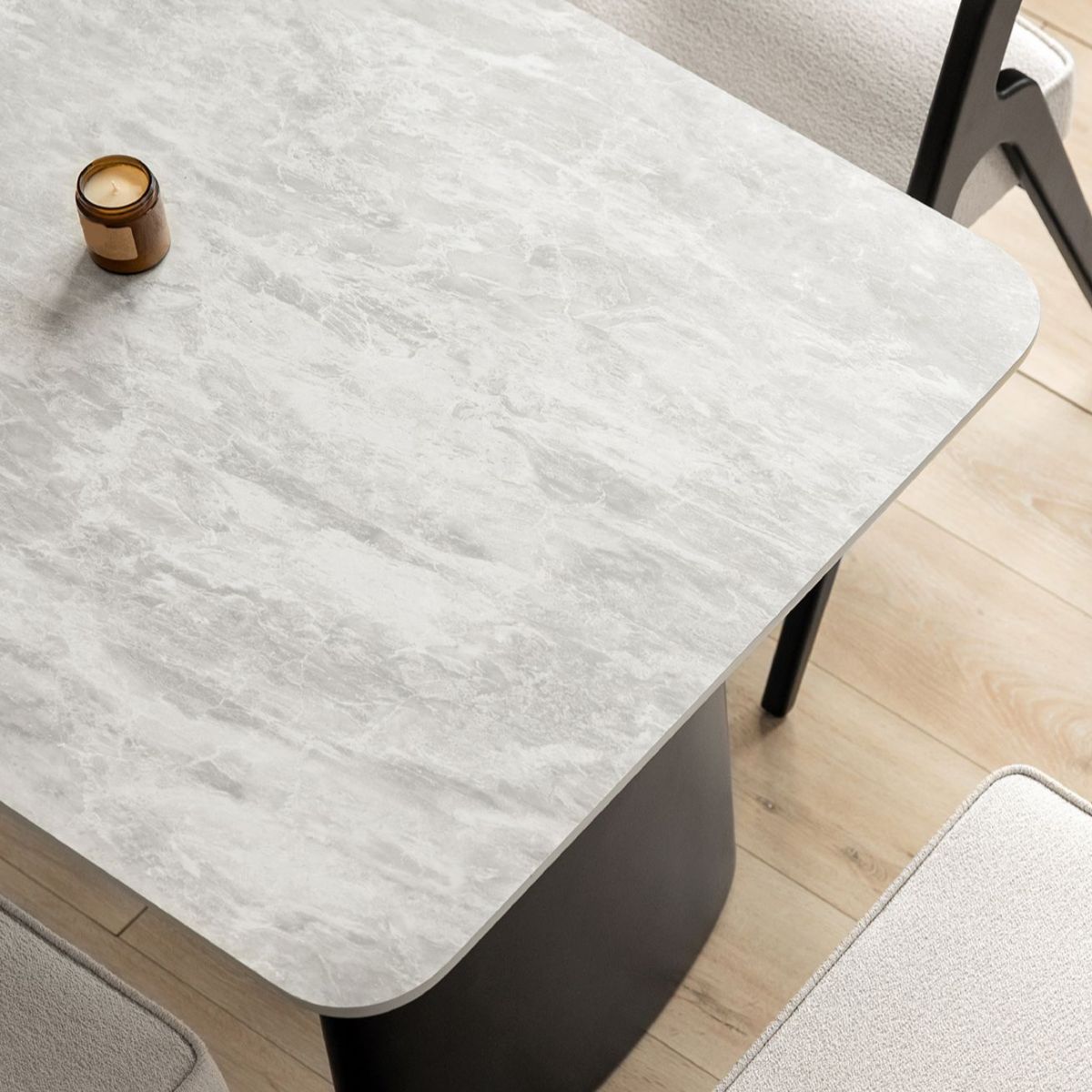 Contemporary White Retractable Wooden Dining Table with Double Pedestal