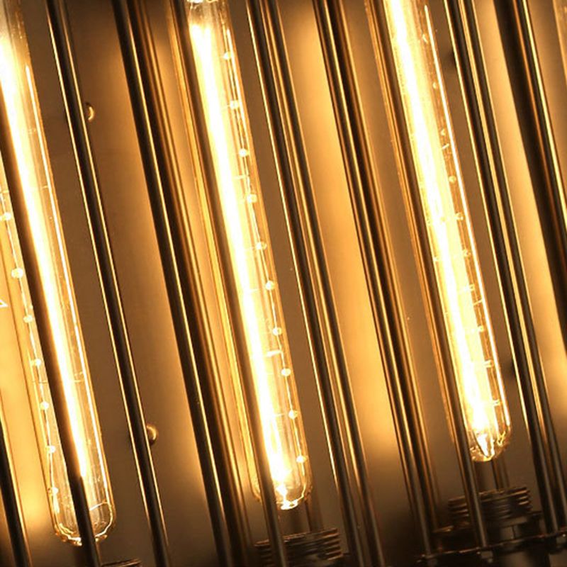 Industrial Black Metallic Lighting Flush Mount Wall Light for Living Room