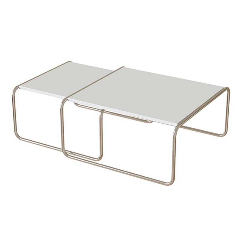 Sled 2 Nesting Coffee Table Modern Glass Coffee Table in Black and White