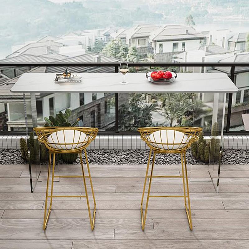 Modern Bar Table Set 1/2/3 Pieces Stone Rectangle Bistro Set for Indoor