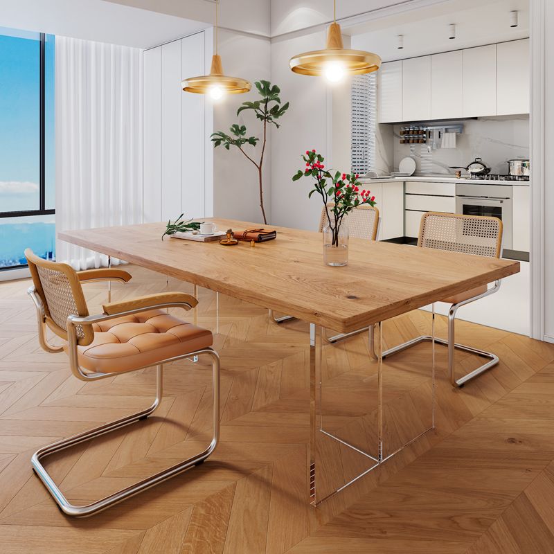 Modern Style Dining Table Rectangle Table with Acrylic Base for Home