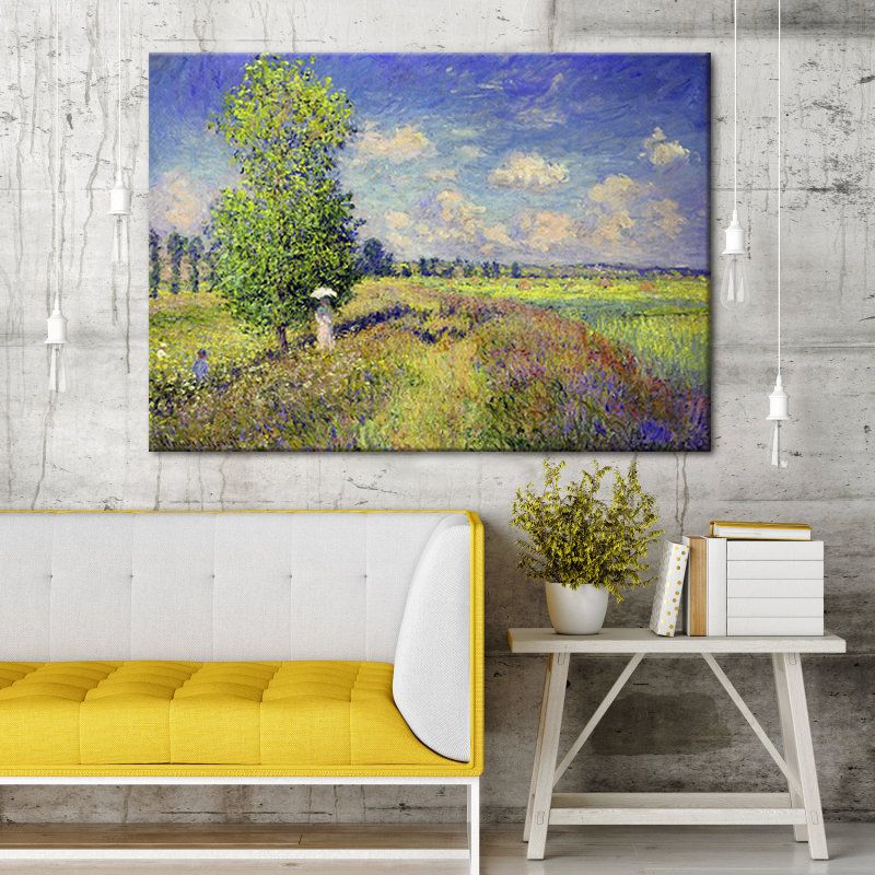 Pastel Color Outskirt Scenery Painting Textured Surface Wall Art for Bedroom