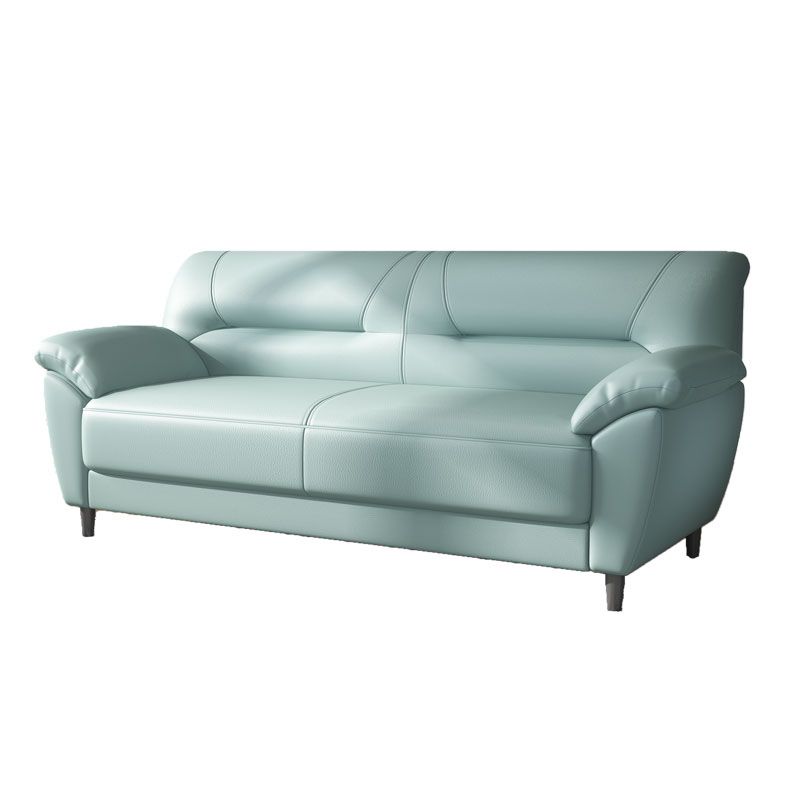 Sofá de brazo de almohada moderno de 3 asientos de cuero 70.87 "/55.12" W almohada de almohada cosida