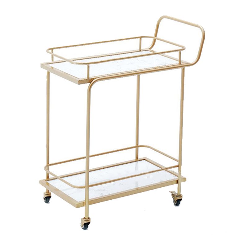 Modern Home Dining Prep Table 23.6"L Open Storage Rectangular Rolling Prep Table