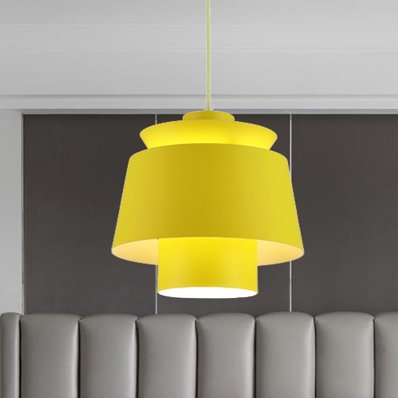 Lámpara de luz colgante de estilo modernista Metálico 1 cabezal Lámpara colgante de sala de estar en negro/gris