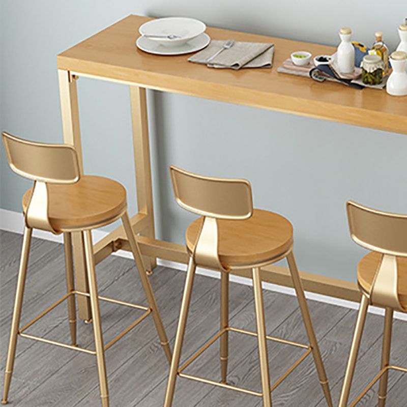 Rectangle Solid Wood Bar Table Modern Dining Table for Kitchen Living Room