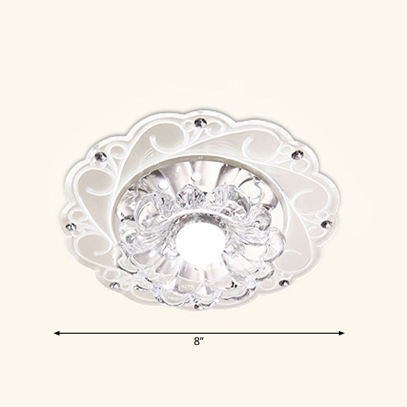 Blossom Flush Mount Lighting Minimalist Crystal Entryway LED Flush Mount Fixture in Clear
