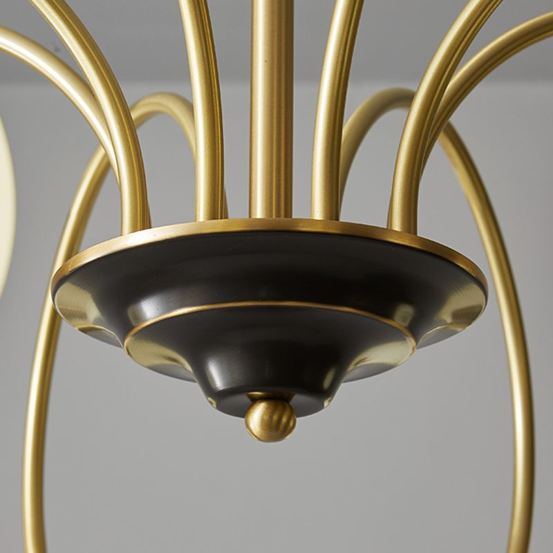 Glass Bronze Chandelier in Modern Luxury Style Copper Globe Hanging Lamp for Interior Spaces