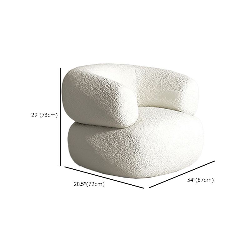 Curved 1/2/3/4-seater Sofa Modern Fabric Armless Sofa in White