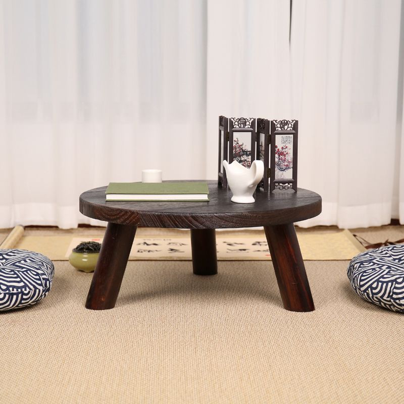 7.8'H Modern 3 Legs Wooden Base Round Coffee Table for Apartment Bedroom