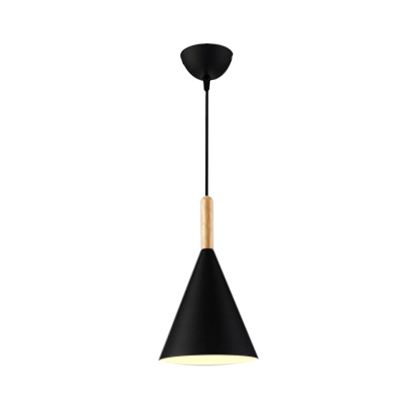 6.3 Inches Wide Mini Pendant Lamp with Metal Cone Shade Nordic Macaroon Style 1-light Hanging Light