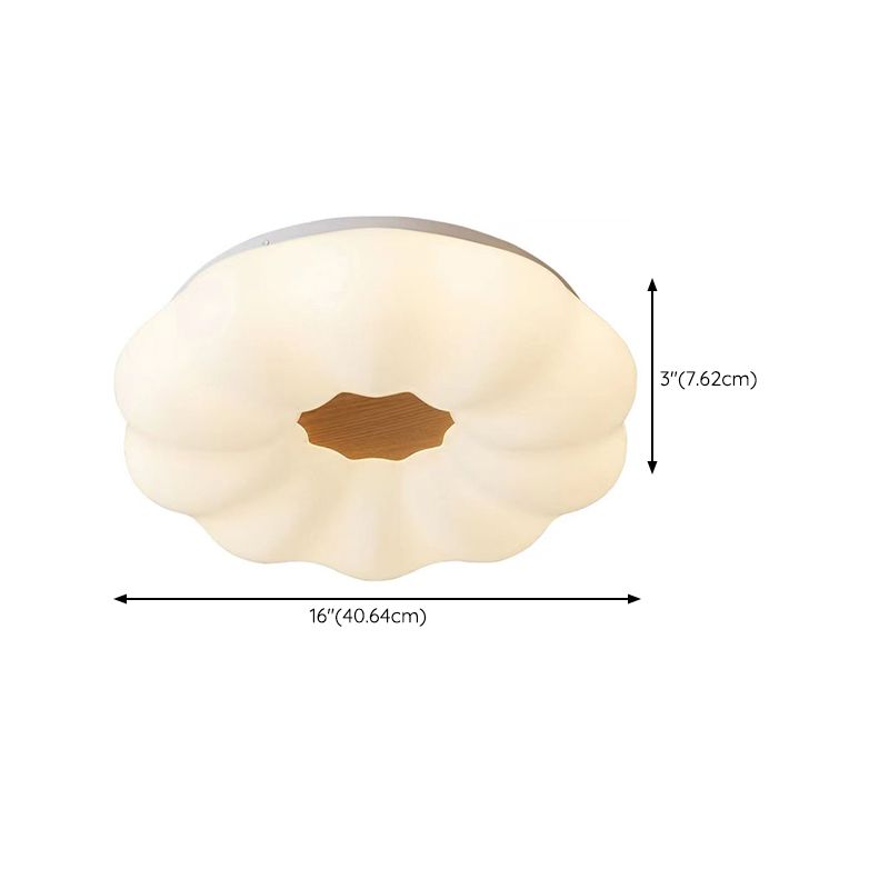 LED Ceiling Light Wooden Ceiling Mount Light with Acrylic Shade for Living Room