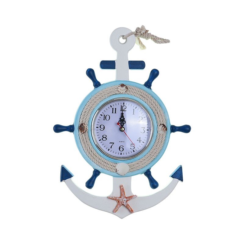 Roer Wall Lighting Kinderen Metallic LED Blue SCONCE LIMMUTE MET Klokontwerp, Warm/Wit licht