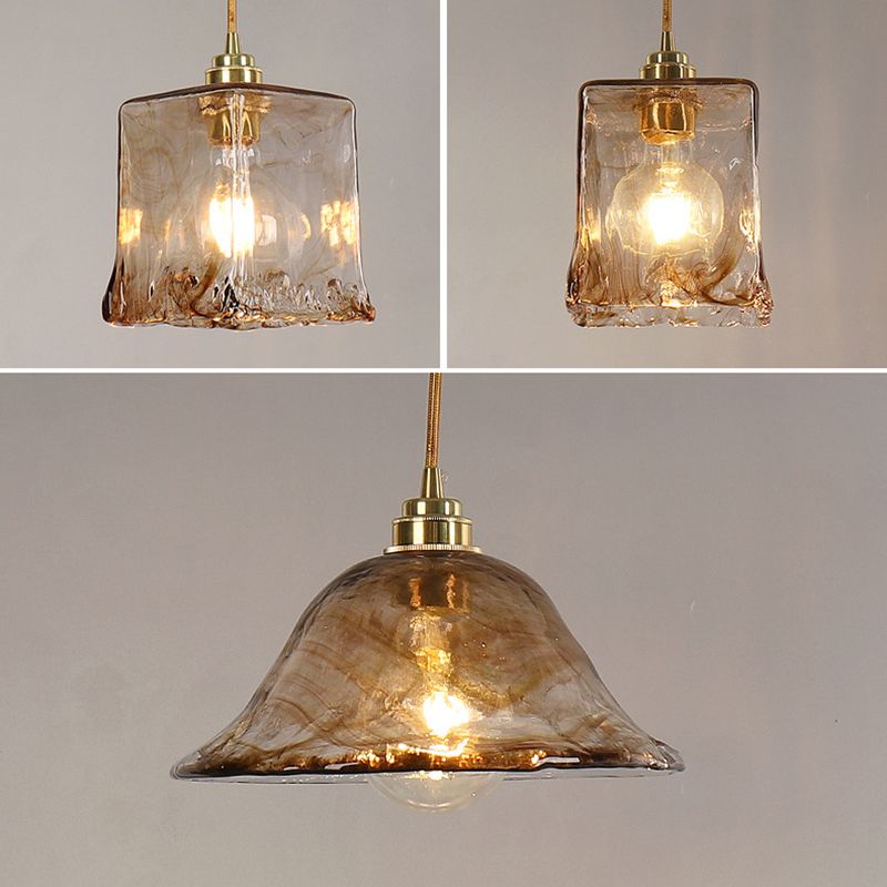 1 lumière géométrique léger pendentif moderne de verre simple de verre de verre pour le restaurant