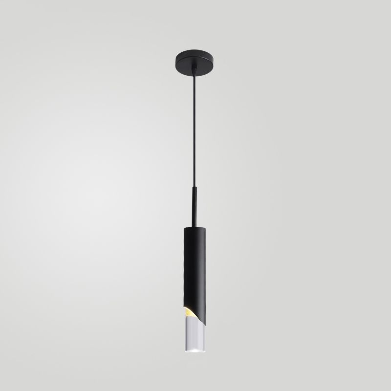 Électroplaque LED PRENDANT LED ALUMINUM Dans un style créatif moderne de style cylindroid en acrylique lampe