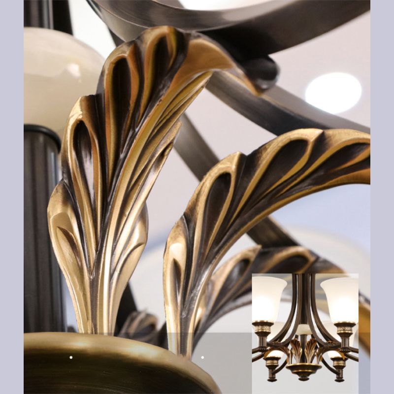 Copper Sputnik Pendant Light in Traditional Classic Style Glass Ceiling Light for Interior Spaces