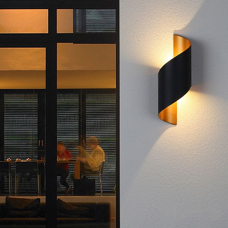 Contemporary Aluminum Wall Light Geometric Shape 2 Lights Wall Sconce for Bedroom