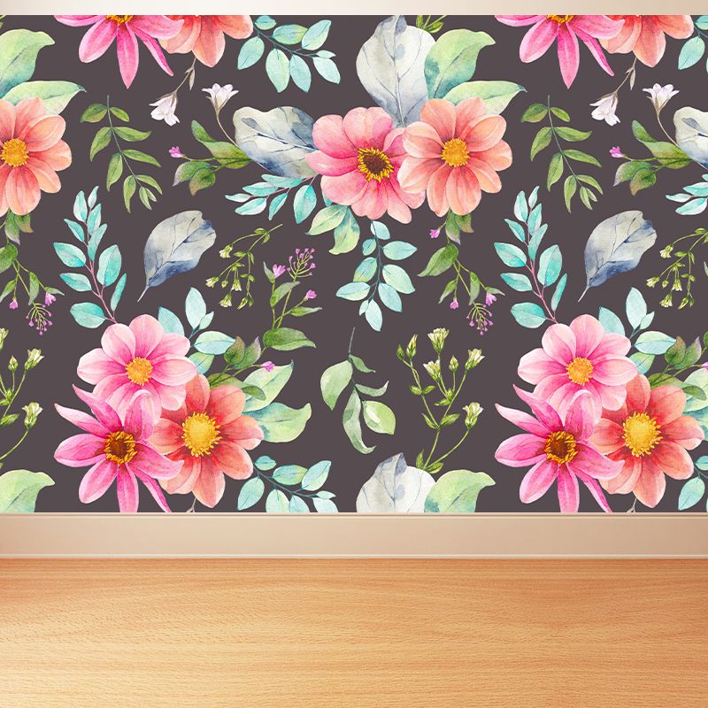 Modern Blossom Flower Print Mural Wallpaper Pastel Color Florentine Wall Covering