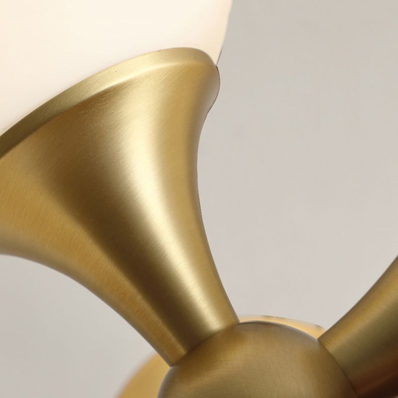 4 luces de vidrio de vidrio semi iluminación de montura de rubor bolas de estilo moderno luz semi descarga para sala de estar